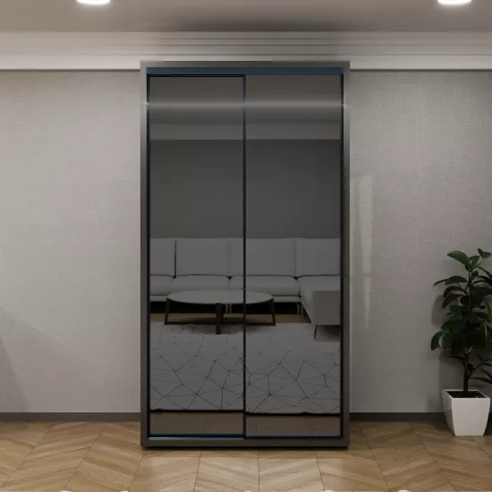 Dulap glisant Bayro Parma Gaphite, 120x225x60 cm,, Antracit