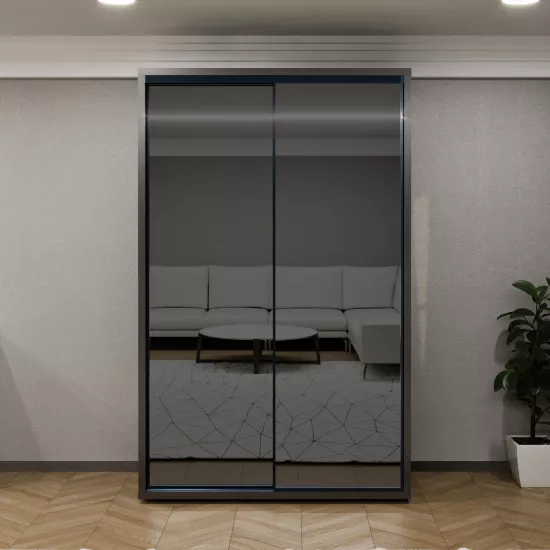 Dulap glisant Bayro Parma Gaphite, 140x225x60 cm,, Antracit
