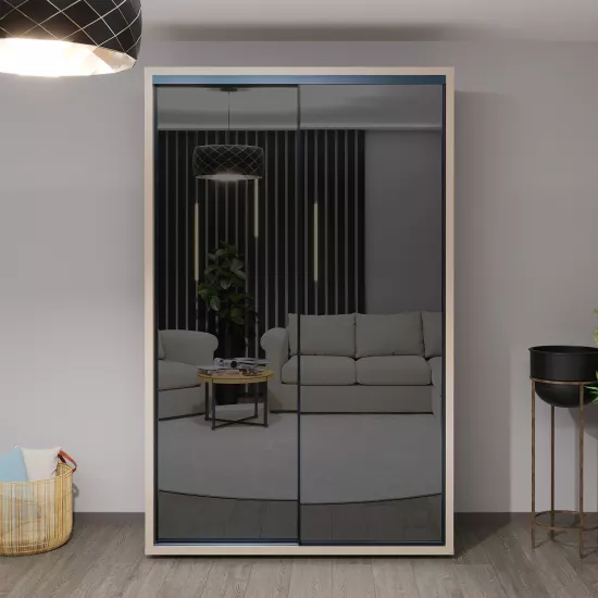 Dulap glisant Bayro Parma Gaphite, 140x225x60 cm,, Gri Piatra