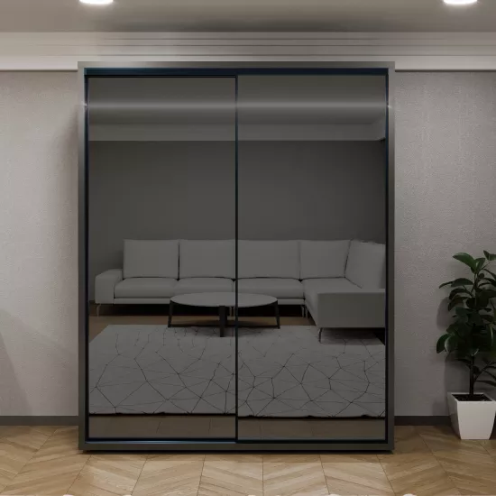 Шкаф-купе Bayro Parma Gaphite, 180x225x60 cm,, Антрацит
