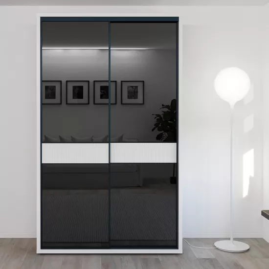 Dulap glisant Bayro Murano, 140x230x60 cm,, Alb