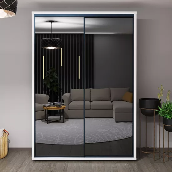 Dulap glisant Bayro Murano, 160x230x60 cm,, Alb