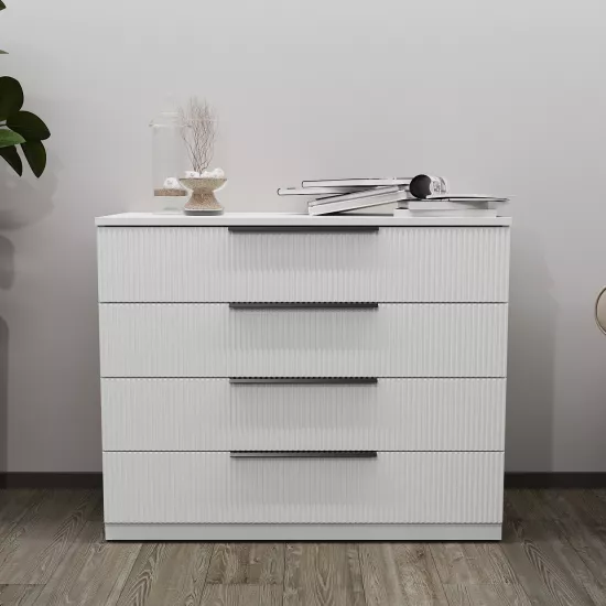 Comodă Bayro Murano (100 cm), MDF 18mm Positano alb mat