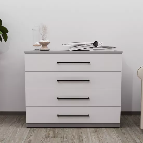 Comodă Bayro Serenity (100 cm), Gri asfalt/Gri