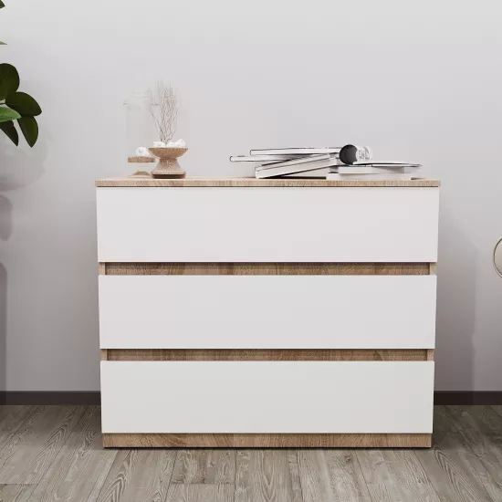 Comodă Bayro Harmony (100 cm), sonoma/alb