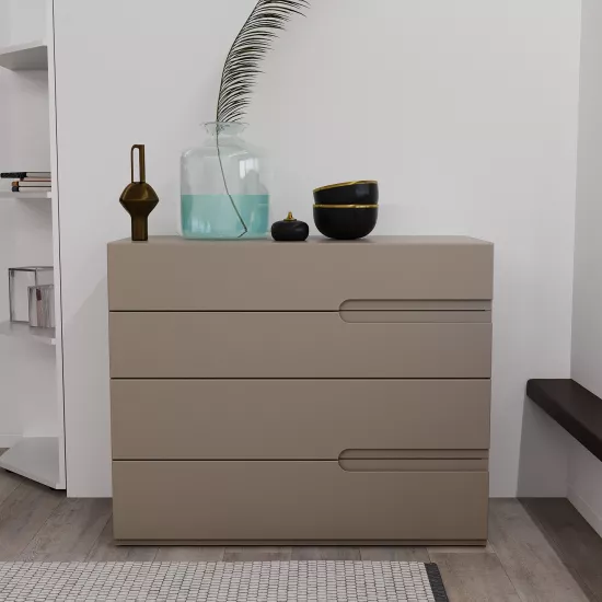 Comodă Bayro Modena (100 cm), Mâner Sorrento gri piatra