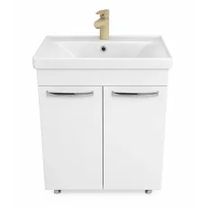 Dulap pentru lavoar Mashtab Agat (Sava) 60 cm, pardoseală cu 2 usi, Alb (11985)