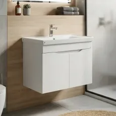Dulap pentru baie Mashtab Print (Basic) 55 suspendat cu 2 usi, Alb (11829)