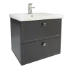 Шкаф под умывальник Mashtab Alicante (Sava) 60 cm, подвесной с 2 выдвижными ящиками, Антрацит мат (11867)