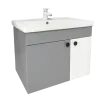 Dulap pentru lavoar Mashtab Lerida (Sava) 60 cm, suspendat cu 2 usi, Gri mat (11873)