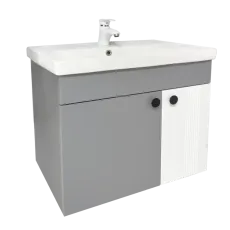 Шкаф под умывальник Mashtab Lerida (Sava) 60 cm, подвесной с 2 дверцами, Серый матовый (11873)