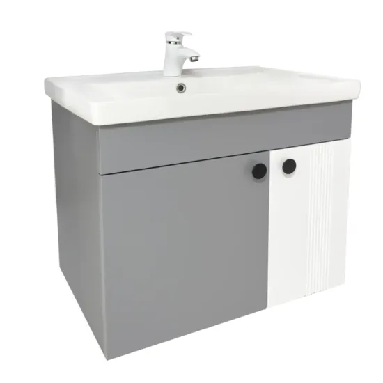 Dulap pentru lavoar Mashtab Lerida (Sava) 60 cm, suspendat cu 2 usi, Gri mat (11873)