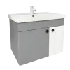 Dulap pentru lavoar Mashtab Lerida (Sava) 70 cm, suspendat cu 2 usi, Gri mat (11874)