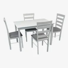 Set de mobilă Eva GLORIA White + 4 GLORIA White/NV-10WP Grey