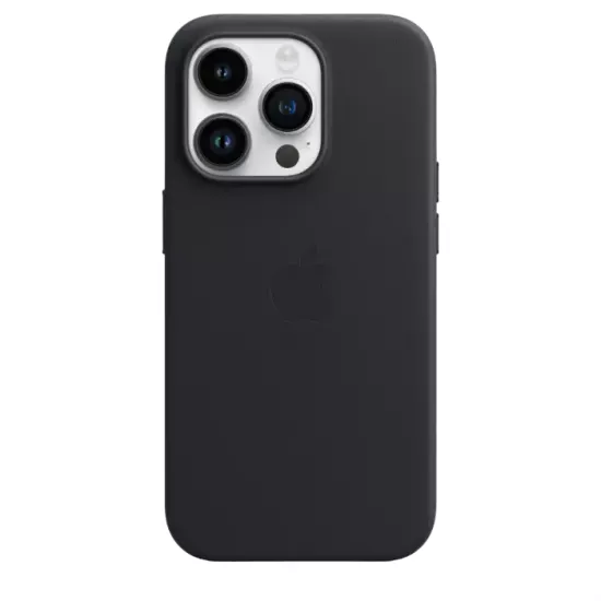 Husă Leather Magsafe pentru iPhone 14 Pro, Midnight