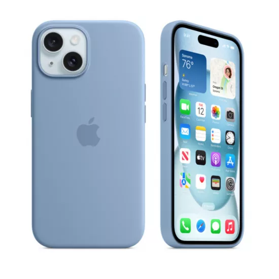 Чехол Screen Geeks TPU Soft Touch для iPhone 15, Light Blue