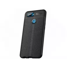 Husa Helmet TPU Leather pentru Oppo A12, Black