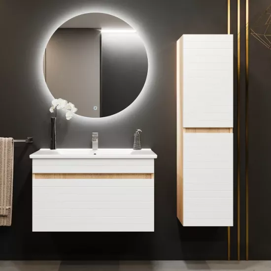 Set de mobila de baie Bayro Avanti 110 75-35, Alb Mat (117515_10932/115276/117518)