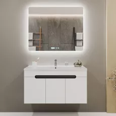 Комплект мебели для ванной Bayro Etna Duo подвесной 100, Белый Мат (123962_120993/124188)