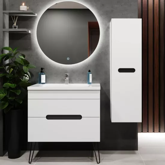 Комплект мебели для ванной Bayro Etna универсал 60-35, Белый Мат (118784_117255/115275/117520)