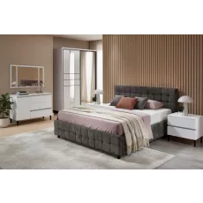 Спальный гарнитур Ambianta Rio Uno, White/Dark Gray