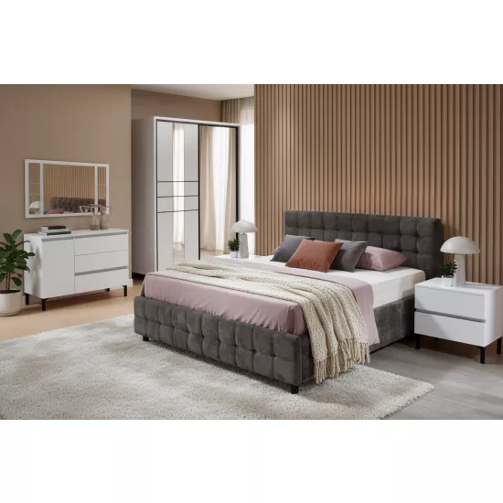 Спальный гарнитур Ambianta Rio Uno, White/Dark Gray