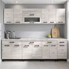 Bucatarie modulara Ambianta Iris Uno 2.6 m, PAL, Alb Samoa