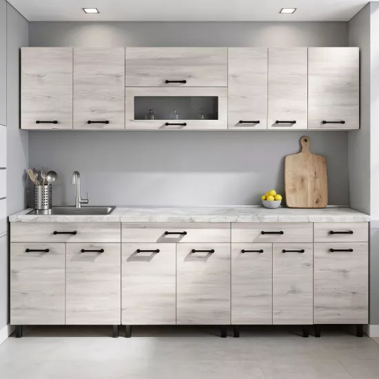 Bucatarie modulara Ambianta Iris Uno 2.6 m, PAL, Alb Samoa