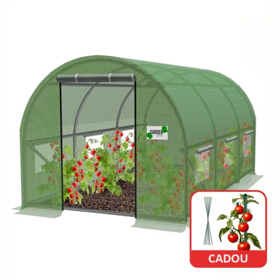 Садовая теплица GardenLine TUN5583 4x2.5x2m, 140 g/m3, Ø 25 mm, толщина 0.6 mm