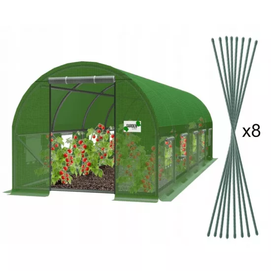 Sera pentru gradina GardenLine TUN5620 8x3x2m, 140 g/m3, Ø 25 mm, grosime 0.65 mm