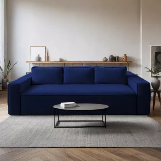Canapea dreaptă Bafimob Loft Premium, Albastru