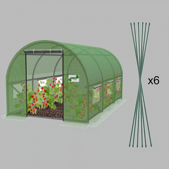 Садовая теплица GardenLine TUN6209 3x2x2m, 130 g/m3, Ø 16 mm, толщина 0.5 mm