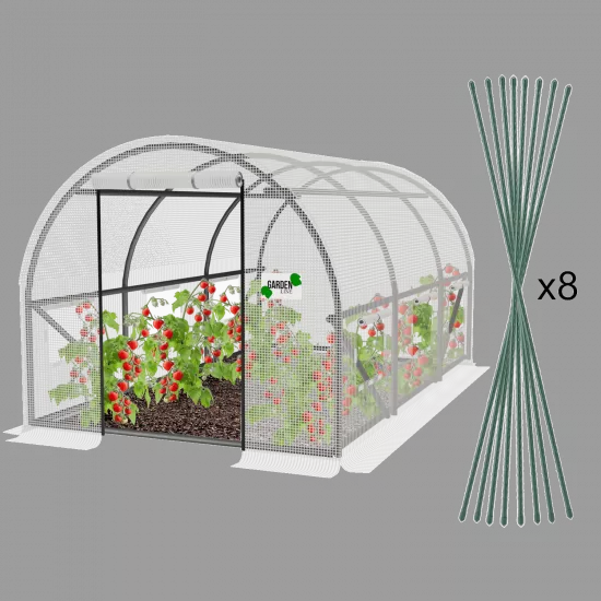 Садовая теплица GardenLine TUN5590 4x2,5x2m, 140 g/m3, Ø 19 mm, толщина 0.6 mm