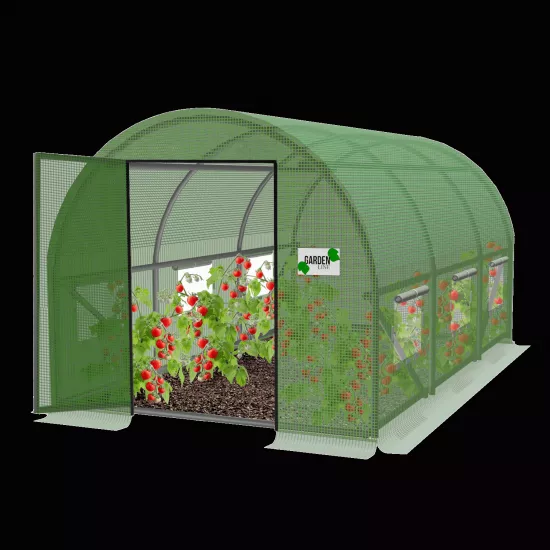 Садовая теплица Garden Line TUN6216 4x2,5x2, 140 g/m3, Ø 25 mm, толщина 0.65 mm, с распашной дверью