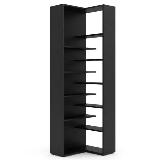 Стеллаж угловой Fabrik Home Hardy, 52x52x200 см, Черный ясень