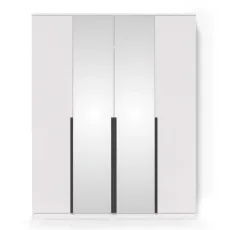 Dulap Fabrik Home Linia cu oglinzi pana podea, 160x50x200 cm, Frasin alb
