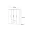 Шкаф Fabrik Home Linia без зеркал, 160x50x200 см, Белый ясень