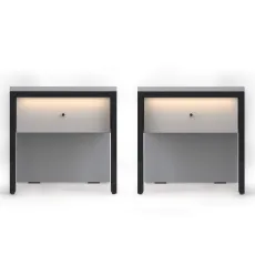 Noptiera cu iluminare Fabrik Home Clay set 2 buc, 40x40x41 см, Grey mouse