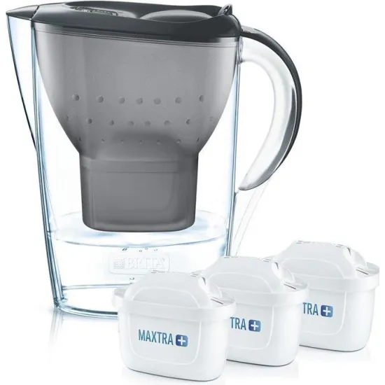 Cana filtranta 2,4 l Brita Marella cu 3 cartușe, Negru