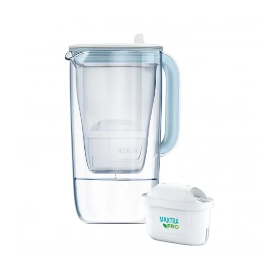 Cana filtranta 2,5 l Brita Glass Jug One, Albastru