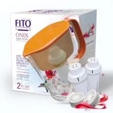 Cana filtranta 2,4 l Fito Filter FF Onix Si+ cu 2 cartușe, Portocaliu