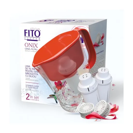 Cana filtranta 2,4 l Fito Filter FF Onix Si+ cu 2 cartușe, Roșu
