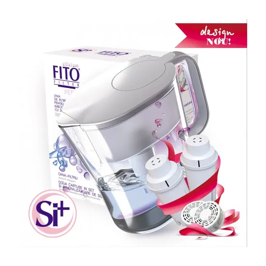 Cana filtranta 3 l Fito Filter FF Perla Si+ cu 2 cartușe, Alb