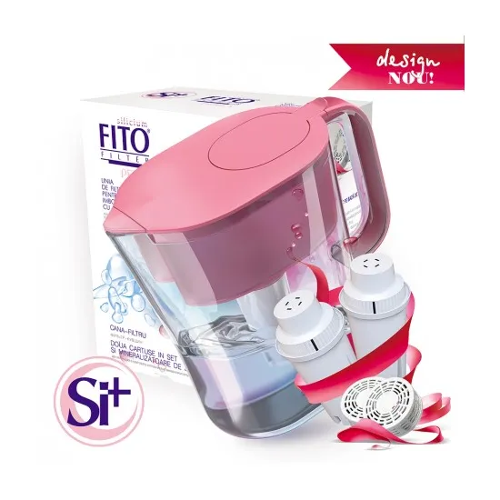 Cana filtranta 3 l Fito Filter FF Perla Si+ cu 2 cartușe, Roz