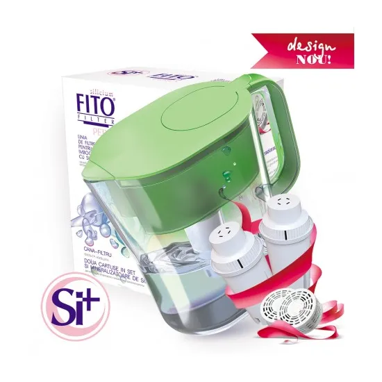 Cana filtranta 3 l Fito Filter FF Perla Si+ cu 2 cartușe, Verde