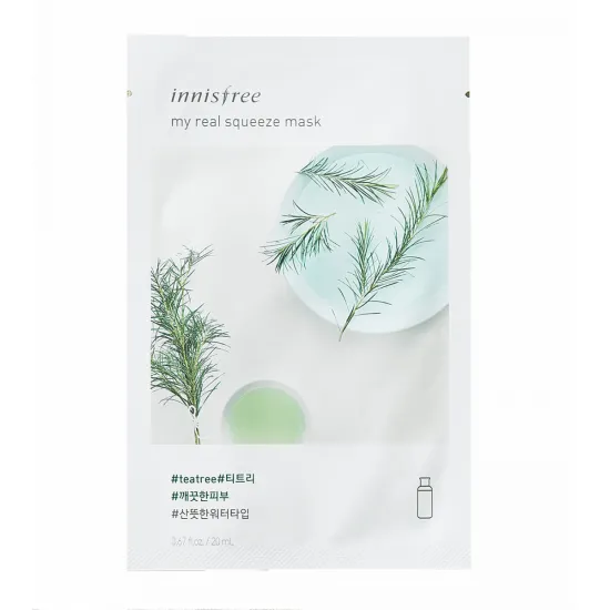 Innisfree My real squeeze mask Teatree - Mască cu esență de arbore de ceai