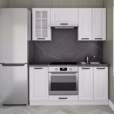 Кухня Yasen Сканди 1.6 м, МДФ, витрина, Белый