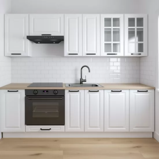 Кухня Yasen Сканди 2.4 м, МДФ, витрина, Белый