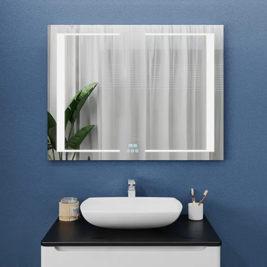 Зеркало для ванной Bayro Sirius 100x80 LED 3C touch c подогревом, часами и термометром (127074)