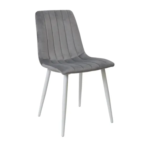 Scaun Decoprim DC-90P, N20 Catifea Dark Grey/White Legs